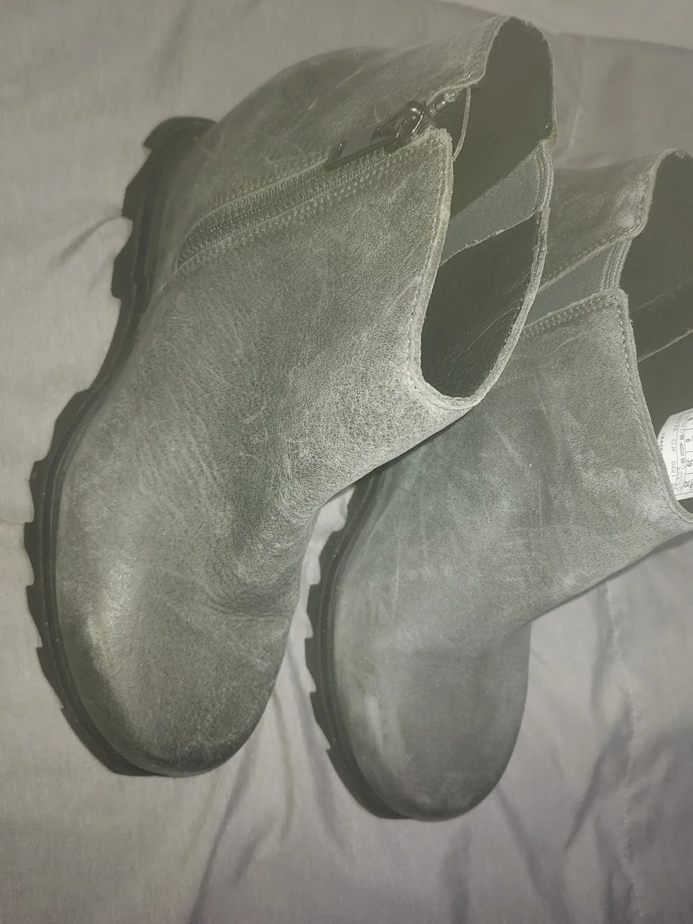 Sorel Gray Suede Platform Ankle Boots